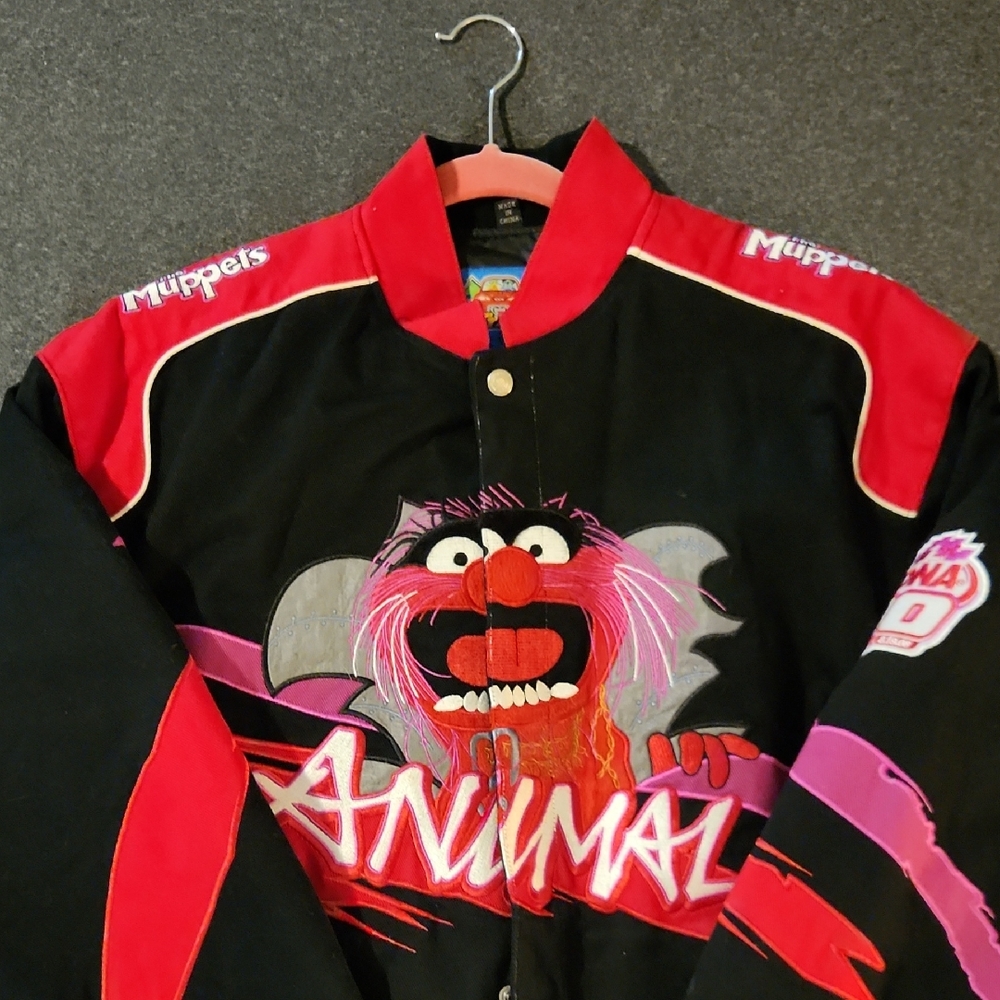 JH Design Disney racing jacket featuring the character Animal from The Muppets